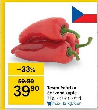 Paprika červená kapie Tesco