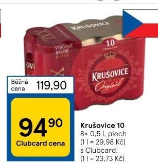 Pivo světlé výčepní Originál Královská 10° Krušovice