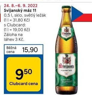 Pivo světlý ležák 11° Svijanský Máz Svijany