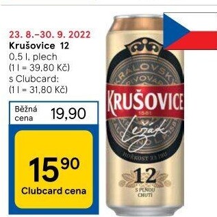Pivo světlý ležák 12° Krušovice