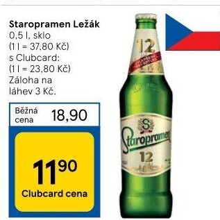 Pivo světlý ležák 12° Staropramen