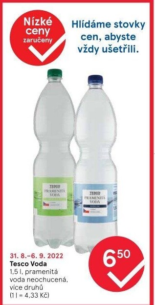 Přírodní voda Tesco