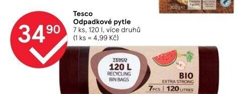 Pytle na odpadky 120 l Tesco
