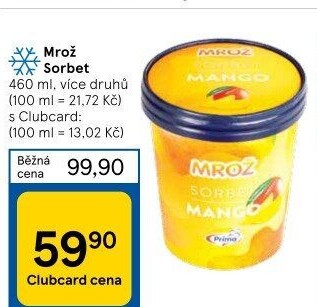 Sorbet v kelímku Mrož Prima