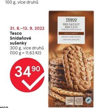Sušenky snídaňové Tesco