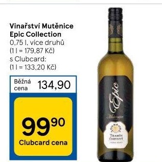 Vína Epic Collection Vinařství Mutěnice