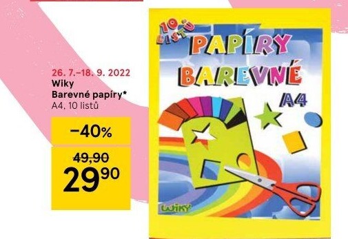 Barevné papíry Wiky