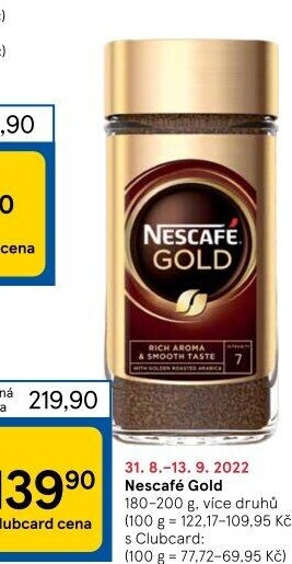Instantní kávy Nescafé Gold