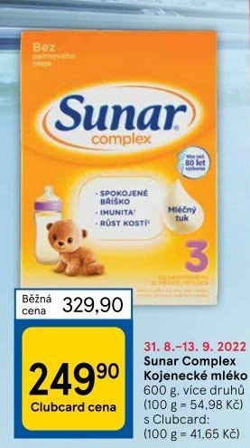 Kojenecká výživa Sunar Complex