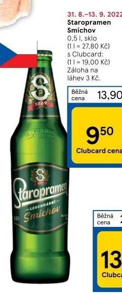 Pivo světlé výčepní 10° Smíchov Staropramen