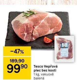 Vepřová plec bez kosti Tesco