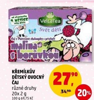 Čaj ovocný dětský Svět dětí Velta Tea