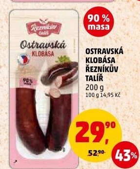 Ostravská klobása Řezníkův talíř
