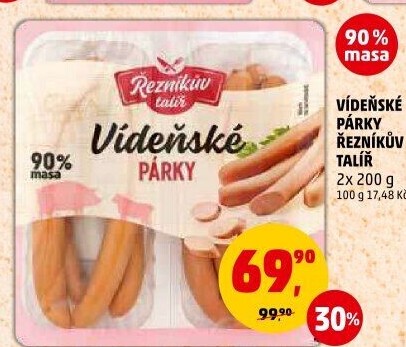 Párky vídeňské Řezníkův talíř