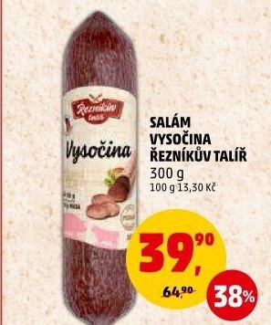 Salám Vysočina Řezníkův talíř