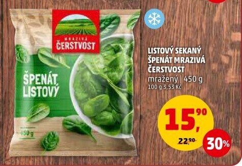 Špenát listový mražený Mrazivá Čerstvost