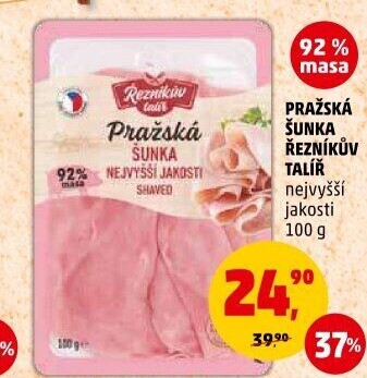 Šunka pražská nejvyšší jakosti Řezníkův talíř