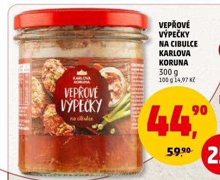 Vepřové výpečky na cibulce ve sklenici Karlova Koruna