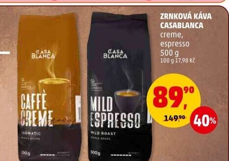 Zrnková káva Caffé Creme Casablanca