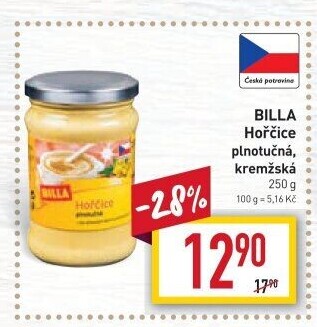 Hořčice plnotučná Billa