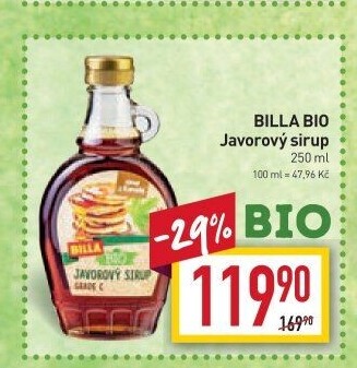 Javorový sirup Naše Bio Billa
