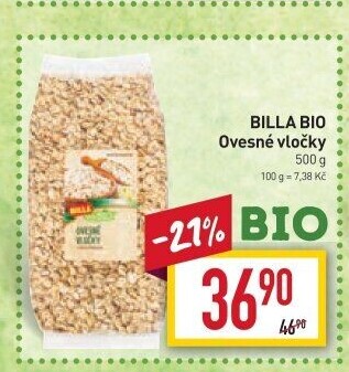 Ovesné vločky Naše Bio Billa