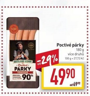 Párky poctivé Kostelecké uzeniny