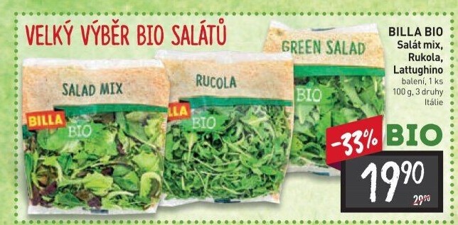 Salát mix Naše Bio Billa