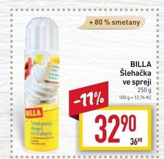 Šlehačka ve spreji Billa