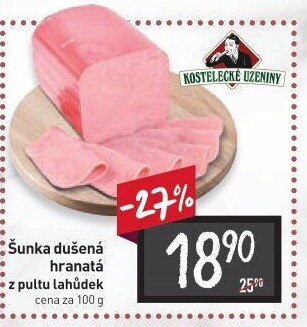 Šunka dušená hranatá Kostelecké uzeniny