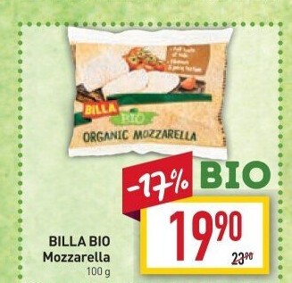 Sýr Mozzarella bio Billa