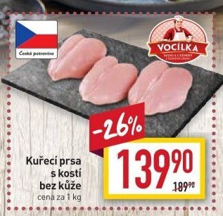 Kuřecí prsa s kostí Vocílka