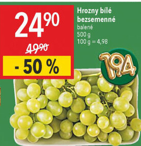 Hrozny bílé bezsemenné