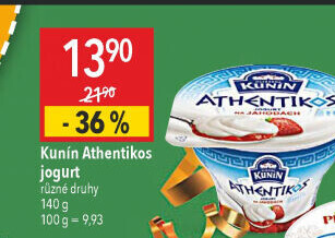 Jogurt ochucený řeckého typu Athentikos Kunín