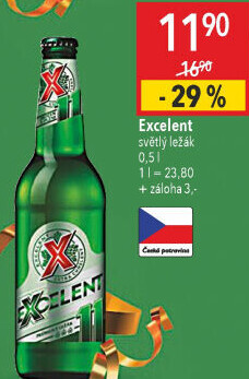 Pivo světlý ležák 11° Excelent