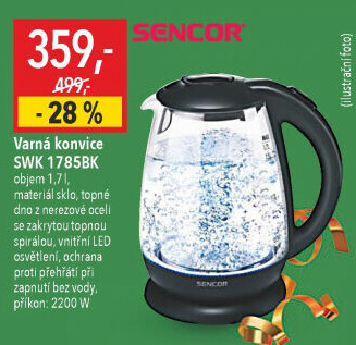 Rychlovarná konvice Sencor SWK 1785BK