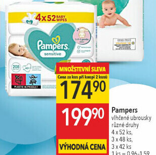 Vlhčené ubrousky dětské Pampers Sensitive