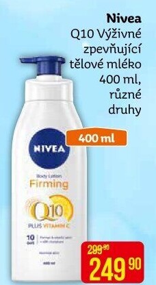 Mléko tělové zpevňující Q10 Nivea