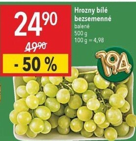 Hrozny bílé bezsemenné