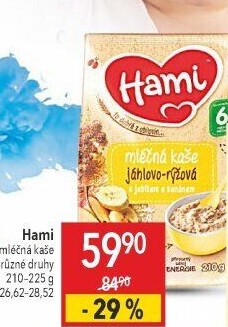 Kaše mléčná rýžová Hami