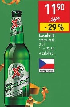 Pivo světlý ležák 11° Excelent