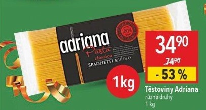 Těstoviny semolinové Adriana