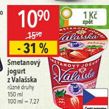 Jogurt smetanový ochucený z Valašska Mlékárna Valašské Meziříčí