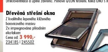 Dřevěné střešní okno