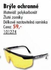 Ochranné bezpečnostní brýle
