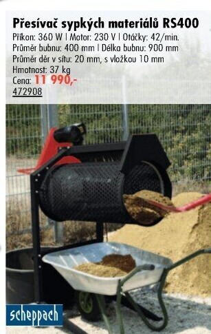 Přesívač sypkých materiálů Scheppach RS400