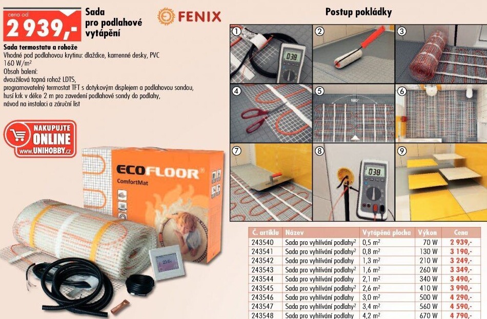 Sada pro podlahové vytápění Fenix
