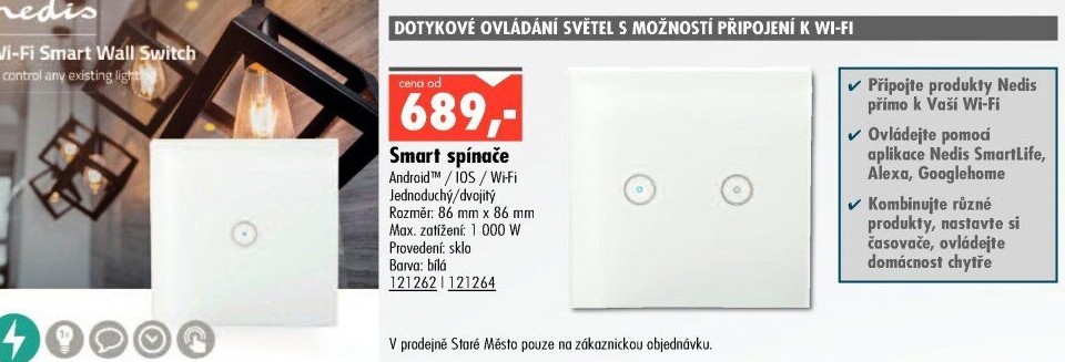 Vypínač SmartLife Nedis