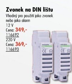 Zvonek na Din lištu Noark