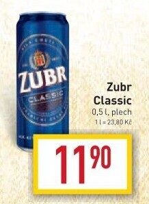 Pivo světlé výčepní 10° Classic Pivovar Zubr